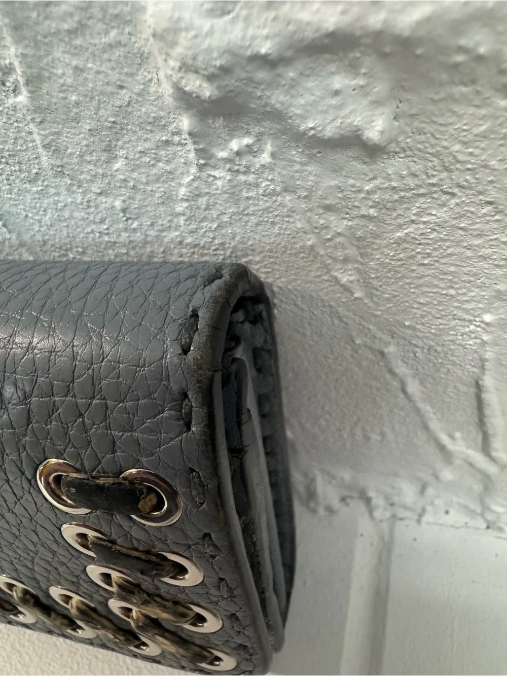 Fendi Gray-Blue Leather Selleria Wallet Full Set